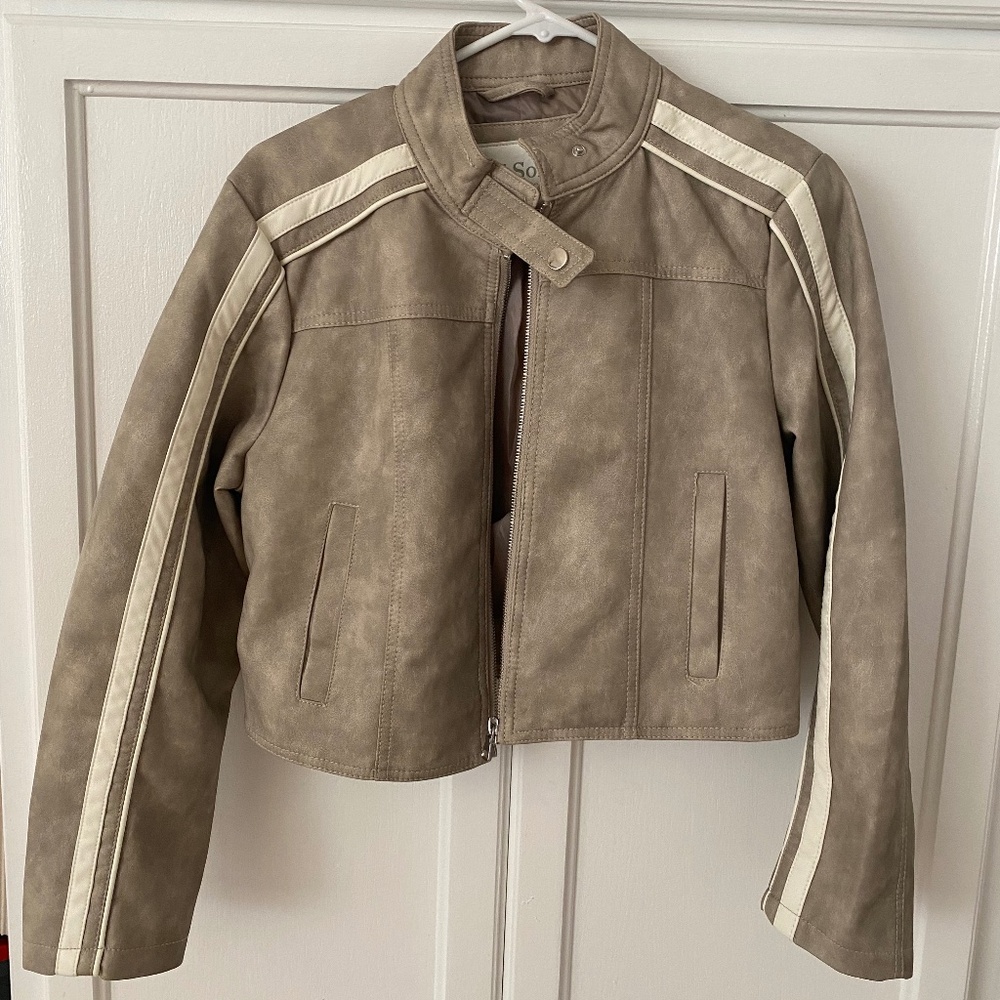 Medium Vintage Looking Faux Leather Moto Jacket - Ci Sono By Cavalini